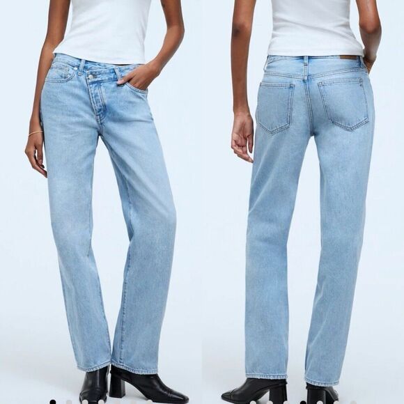 Madewell Denim - MADEWELL Low Slung Straight Jeans Women 27 Light Wash Slouchy 100% Cotton NO655
